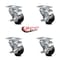 Service Caster 3.5 Inch Soft Rubber Wheel Swivel Top Plate Caster Set with Brake SCC-20S3514-SRS-TLB-4 - alternate 4